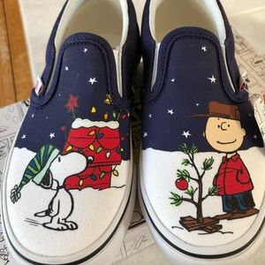 Vans peanuts Charlie Brown christmas shoes NIB